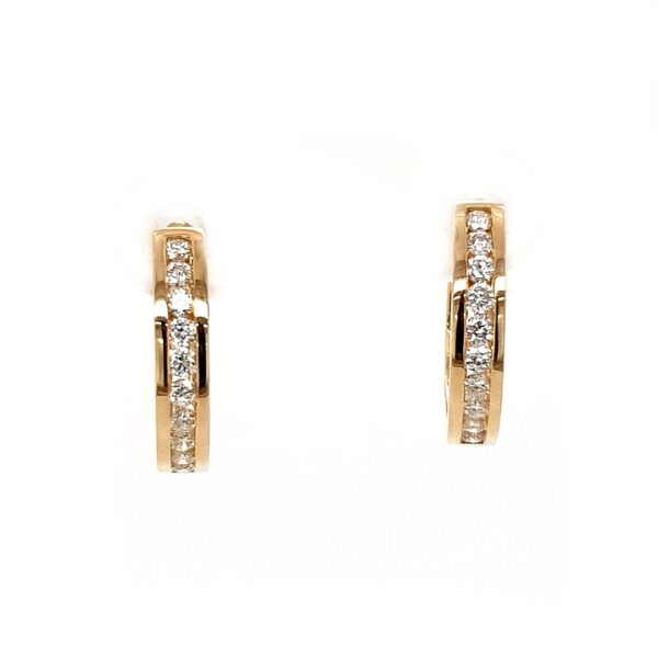 Leon Bakers 18K Yellow Gold and Channel Set Diamond Hoops_0