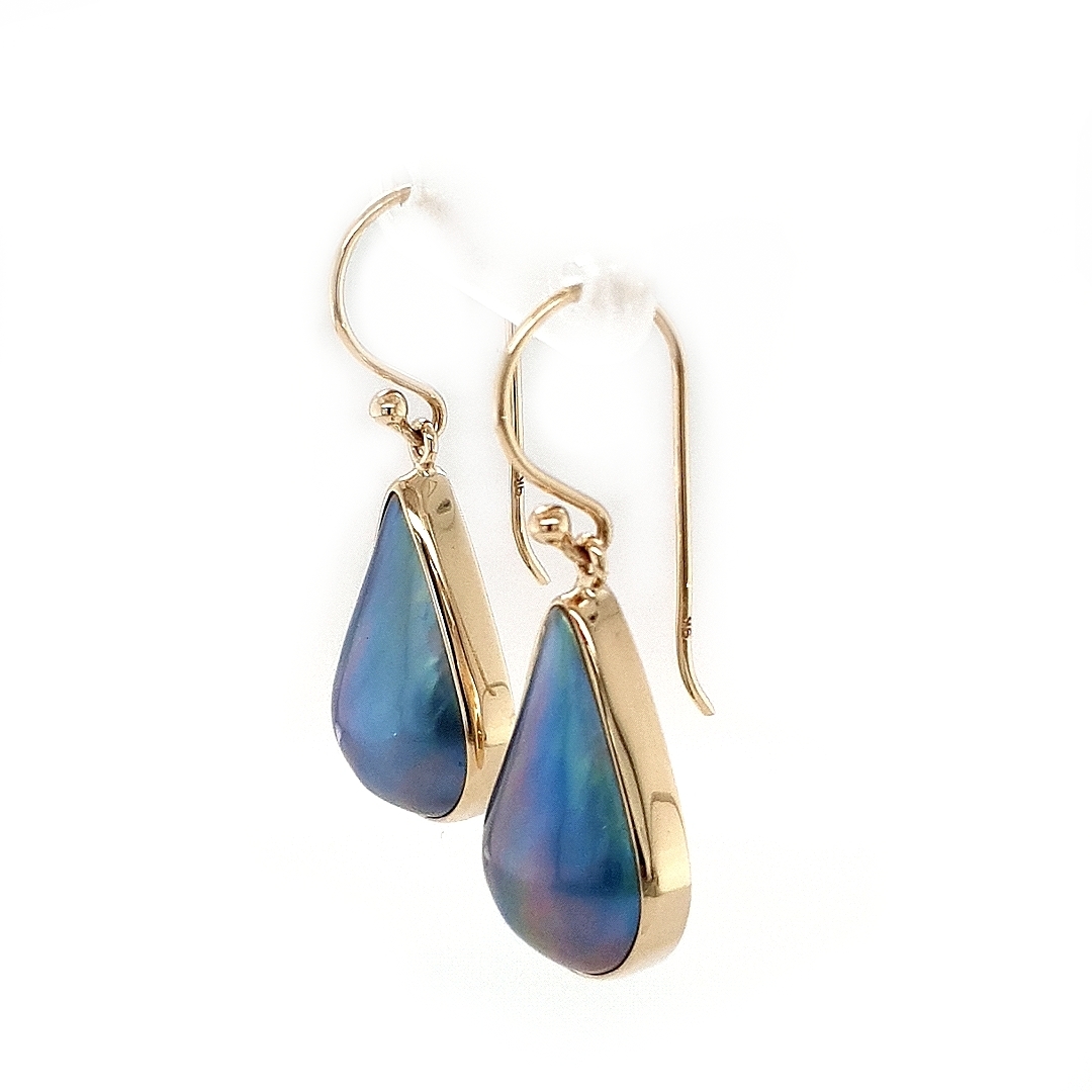 Leon Baker 9K Yellow Gold and Indonesian Saltwater Mabe Pearl Drops_1