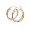 Leon Baker 9K Yellow and White Gold Crossover Hoops_1