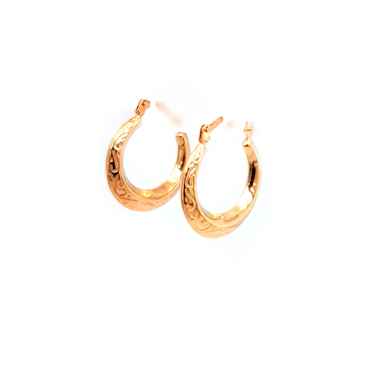 Leon Baker 9K Yellow Gold Antique Hoop Earrings_1