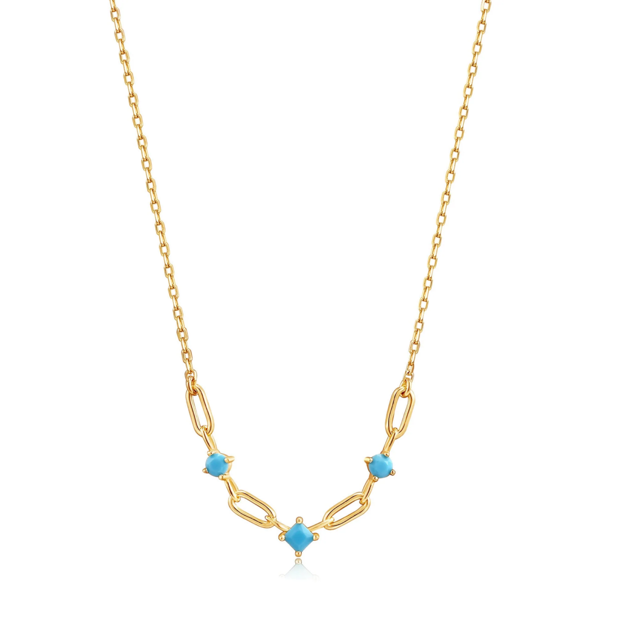 Ania Haie Turquoise Gold Link Necklace_0