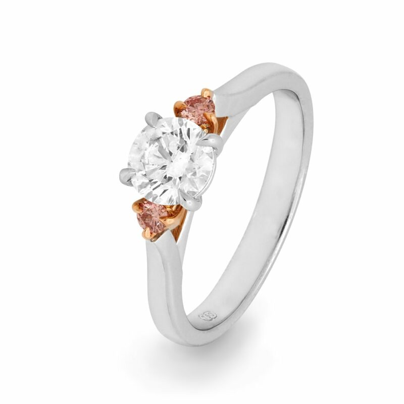 Desert Rose 18K White and Rose Gold Argyle Diamond Engagement Ring_0