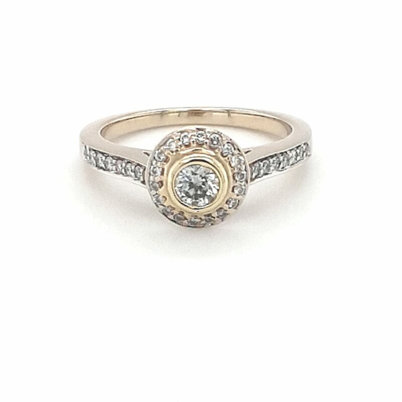 Leon Bakers 18K 2 Tone Pave Engagement Ring_0
