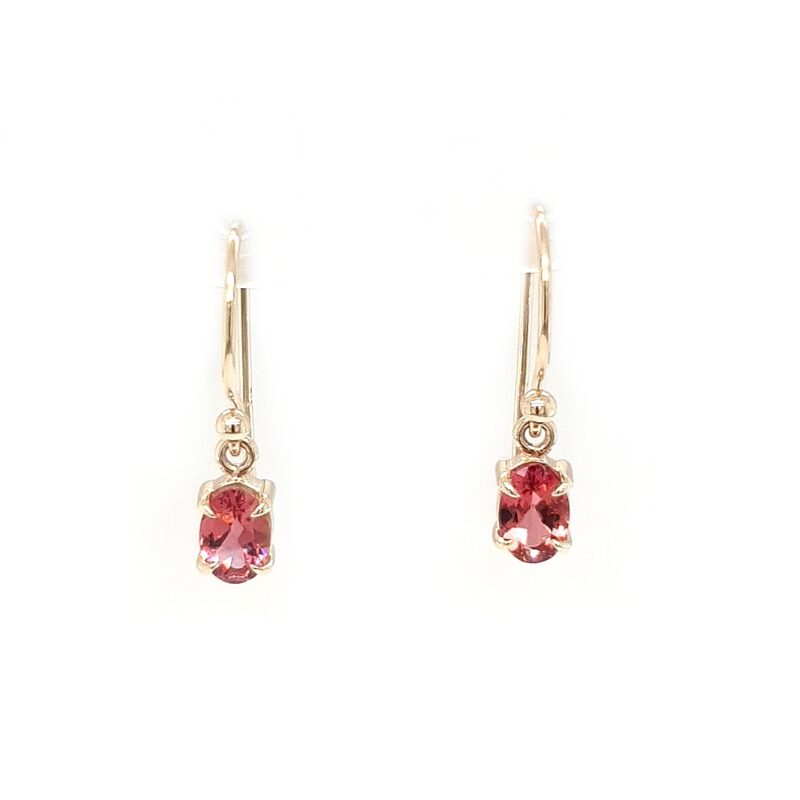 Leon Baker 9K Yellow Gold and Pink Tourmaline Earrings_0