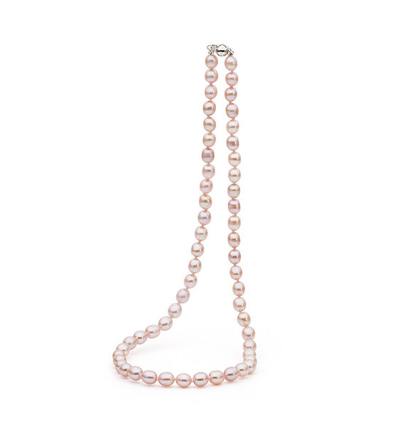 Leon Baker Pink Freshwater Pearl Necklace with Sterling Silver Clasp_0