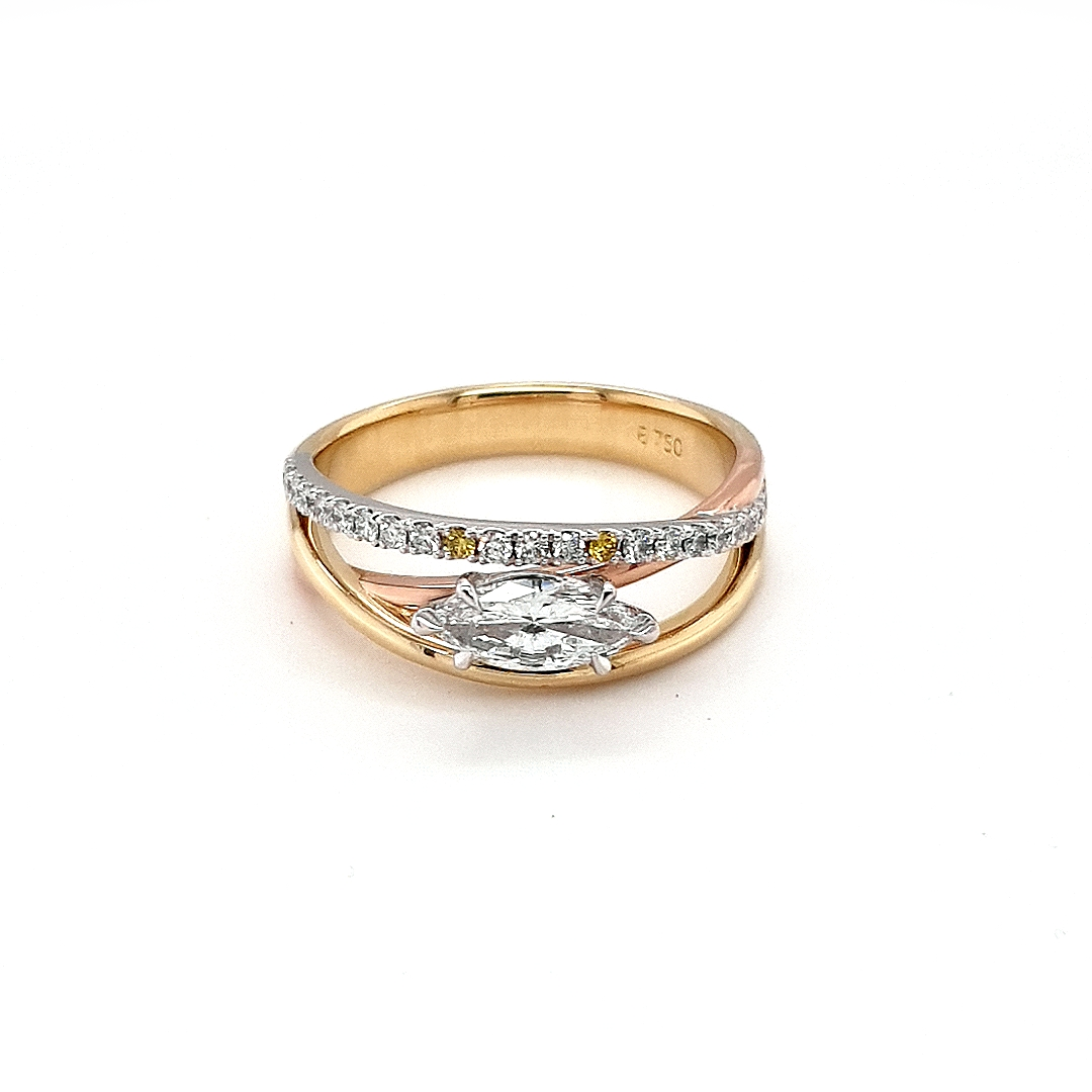 Desert Rose 18K Gold and Marquise Diamond Dress Ring_0