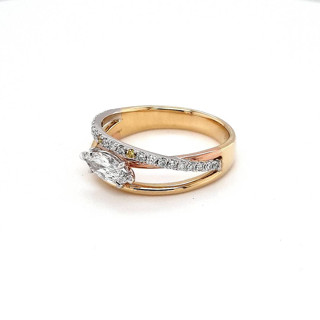 Desert Rose 18K Gold and Marquise Diamond Dress Ring_1