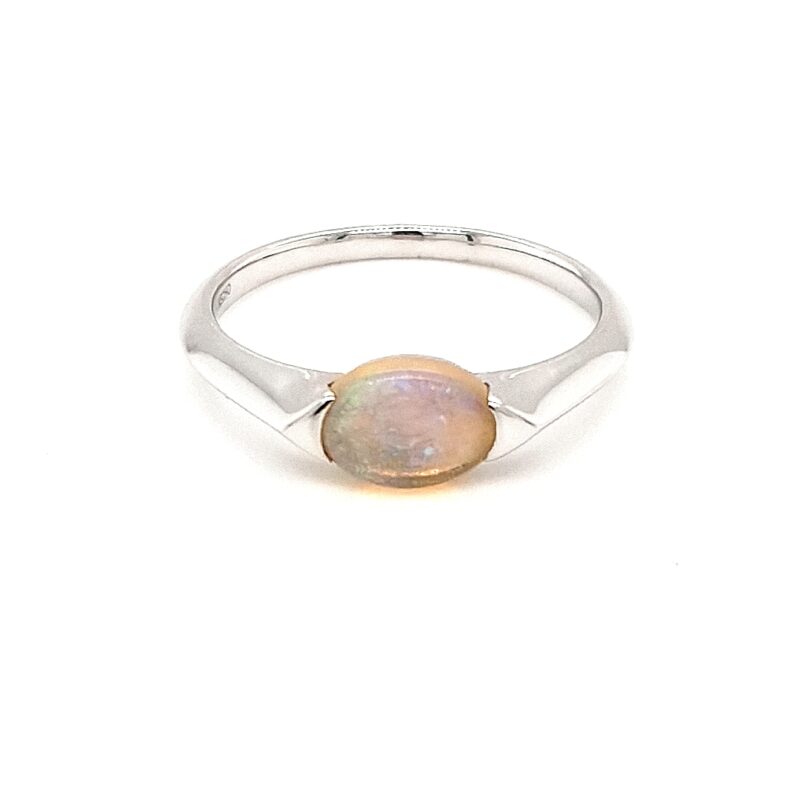 Leon Baker Sterling Silver and White Solid Opal_0