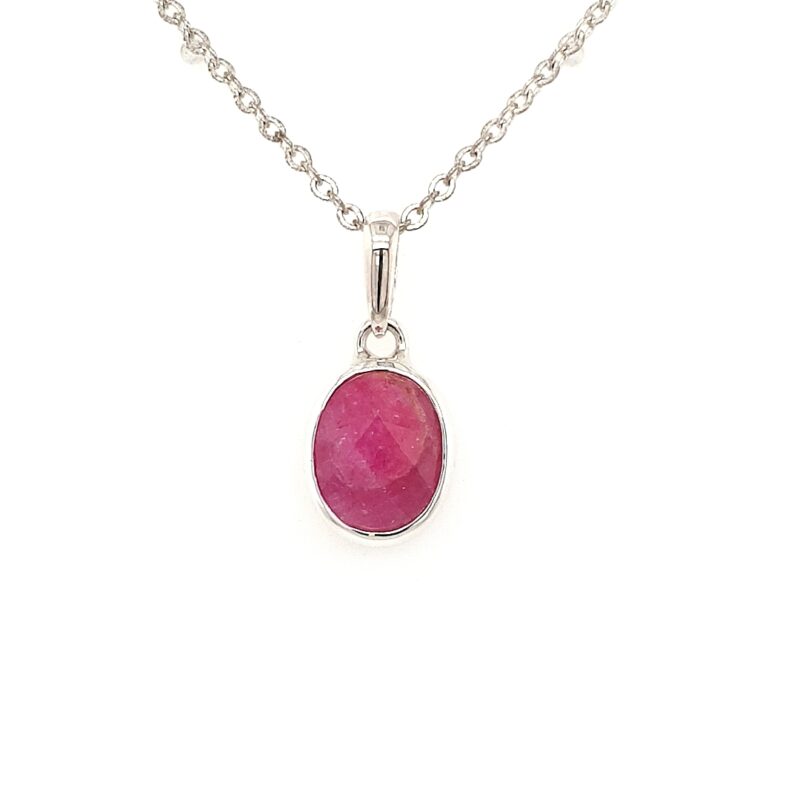 Leon Baker Sterling Silver and Ruby Pendant_0