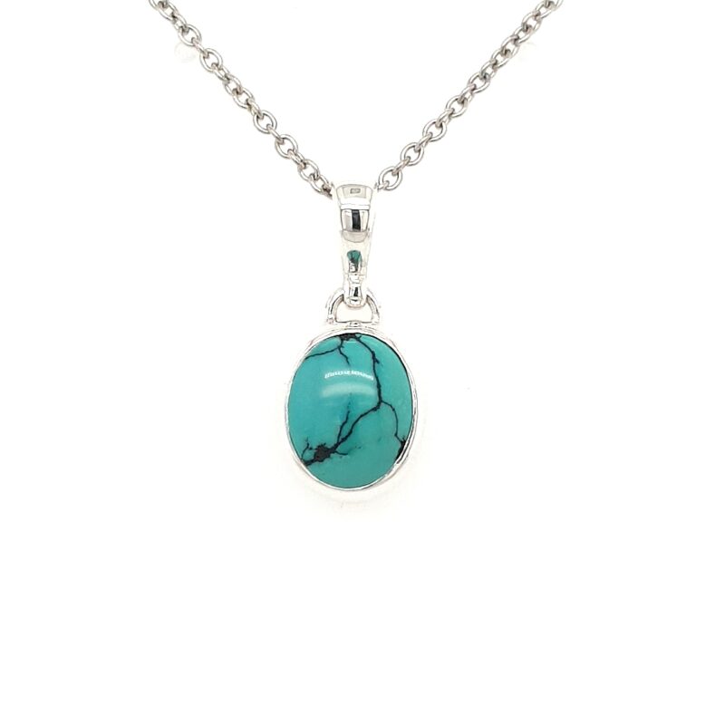 Leon Baker Sterling Silver and Turquoise Pendant_0