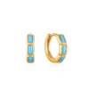 Ania Haie Turquoise Gold Huggie Hoop Earrings_0