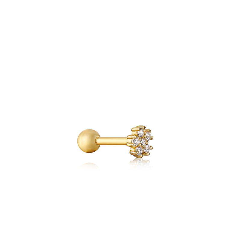 Ania Haie Gold Sparkle Flower Barbell Single Earring_0