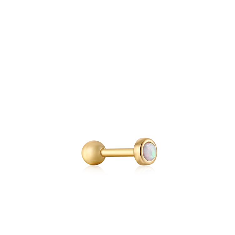 Ania Haie Gold Kyoto Opal Bezel Barbell Single Earring_0