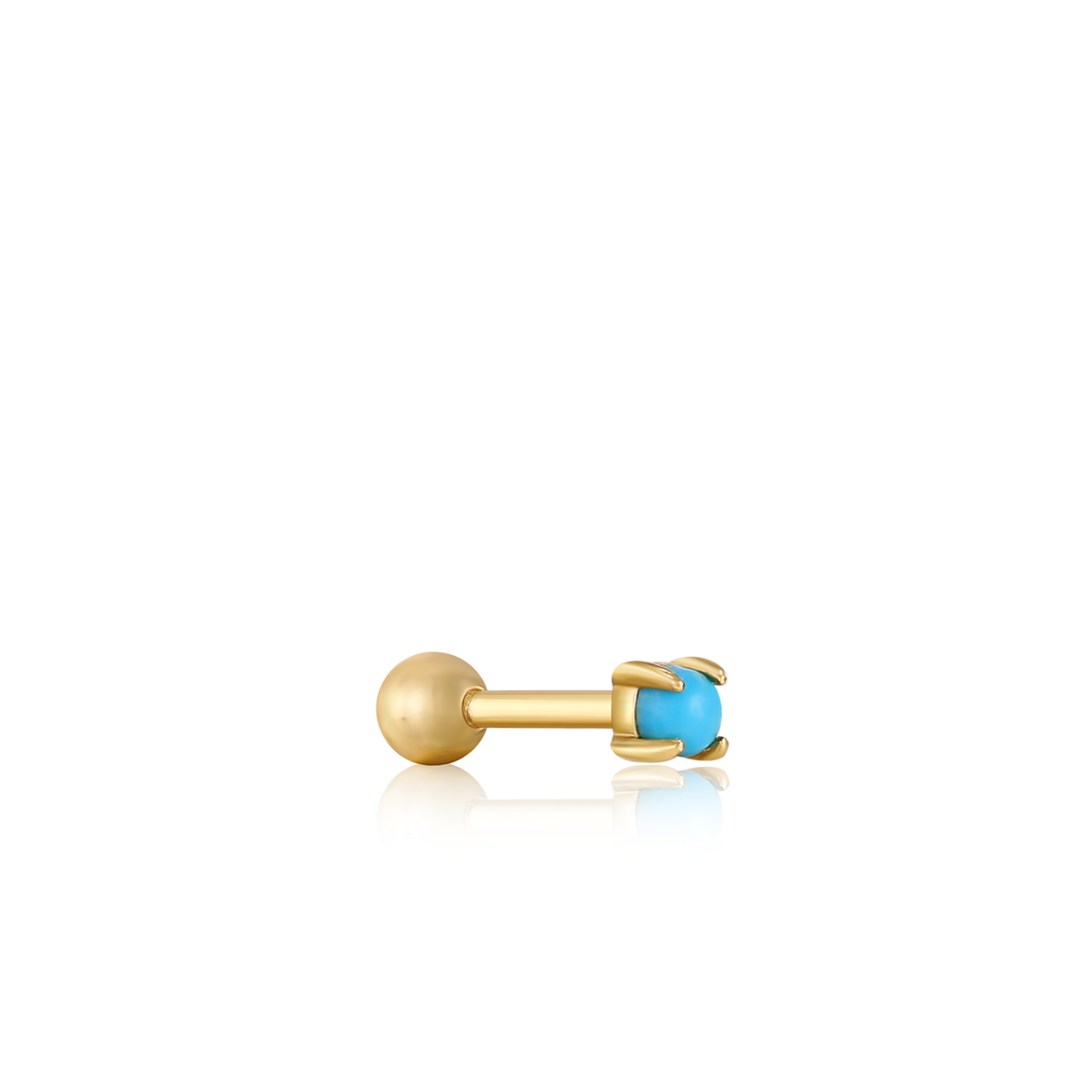 Ania Haie Gold Turquoise Cabochon Barbell Single Earring_1