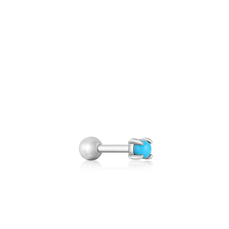 Ania Haie Silver Turquoise Cabochon Barbell Single Earring_0