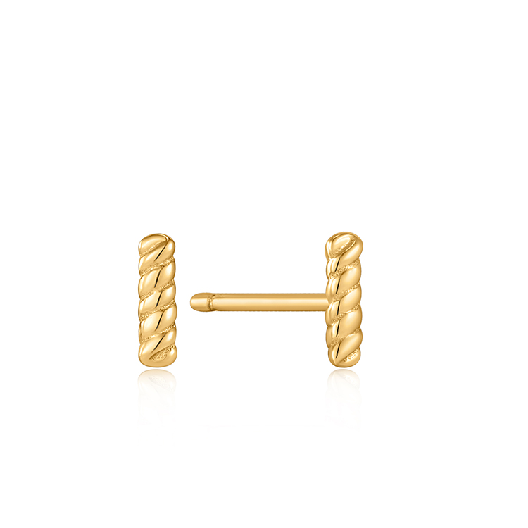 Ania Haie Gold Rope Bar Stud Earrings_0