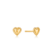 Ania Haie Gold Rope Heart Stud Earrings_0