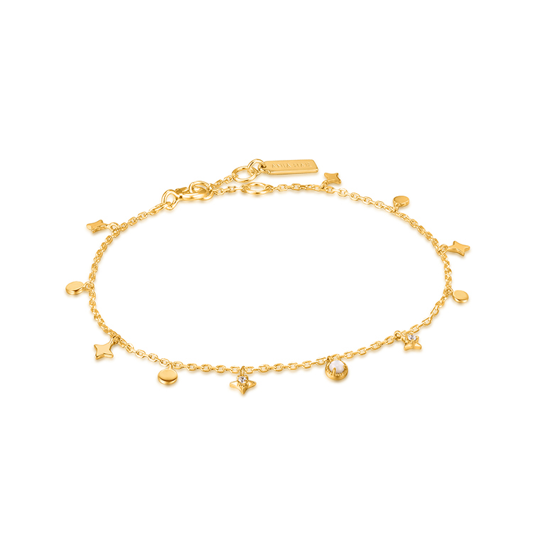 Ania Haie Gold Star Mother of Pearl Drop Anklet_0