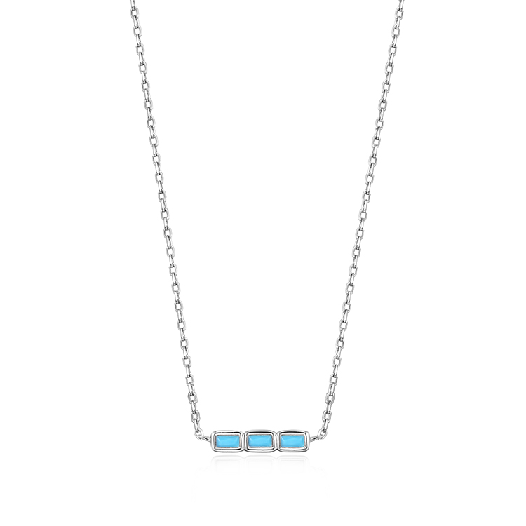 Ania Haie Turquoise Silver Bar Necklace_0