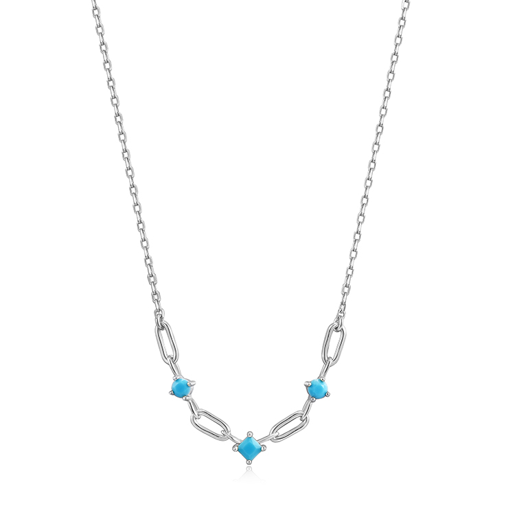 Ania Haie Turquoise Silver Link Necklace_0
