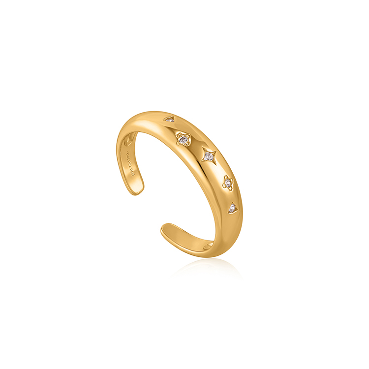 Ania Haie Gold Scattered Stars Adjustable Ring_0