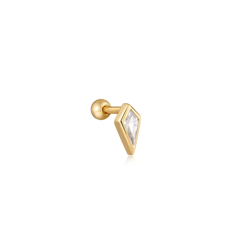 Ania Haie Gold Sparkle Emblem Single Barbell Earring_0