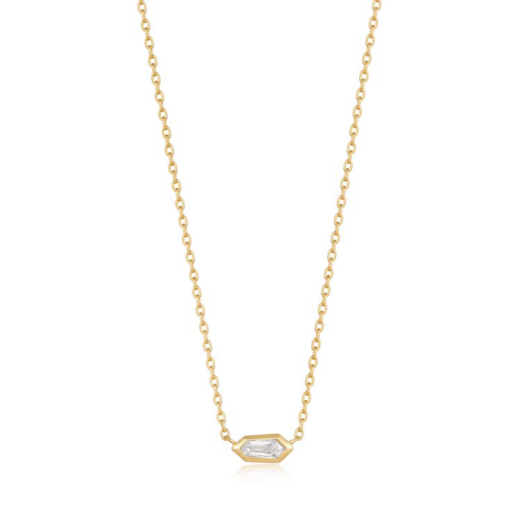 Ania Haie Gold Sparkle Emblem Chain Necklace_0