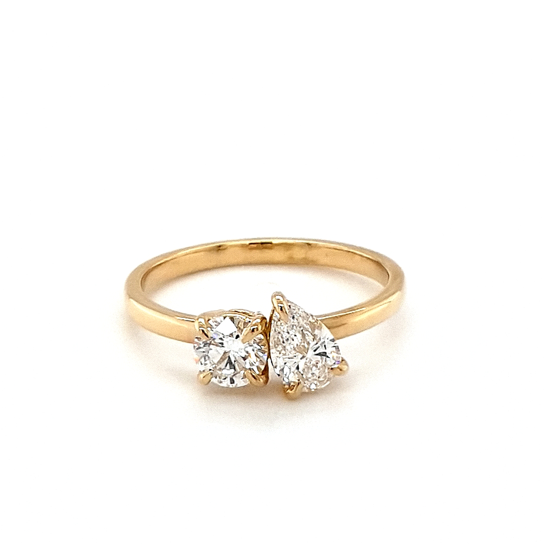 Leon Baker 18K Yellow Gold and Diamond Toi et Moi Engagement Ring_0