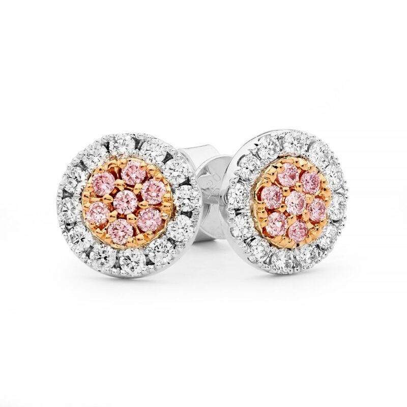 Desert Rose 18K White and Rose Gold Pink and White Diamond Earrings_0