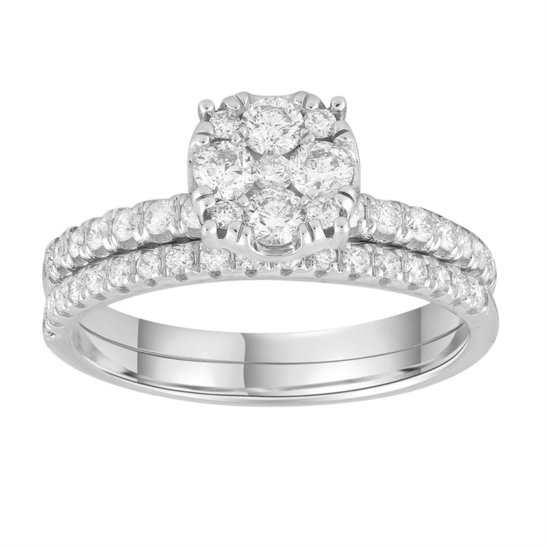 Royal Diamond 9K White Gold Diamond Bridal Set_0