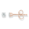 Royal Diamond 9K Rose Gold and Diamond Stud Earrings_0