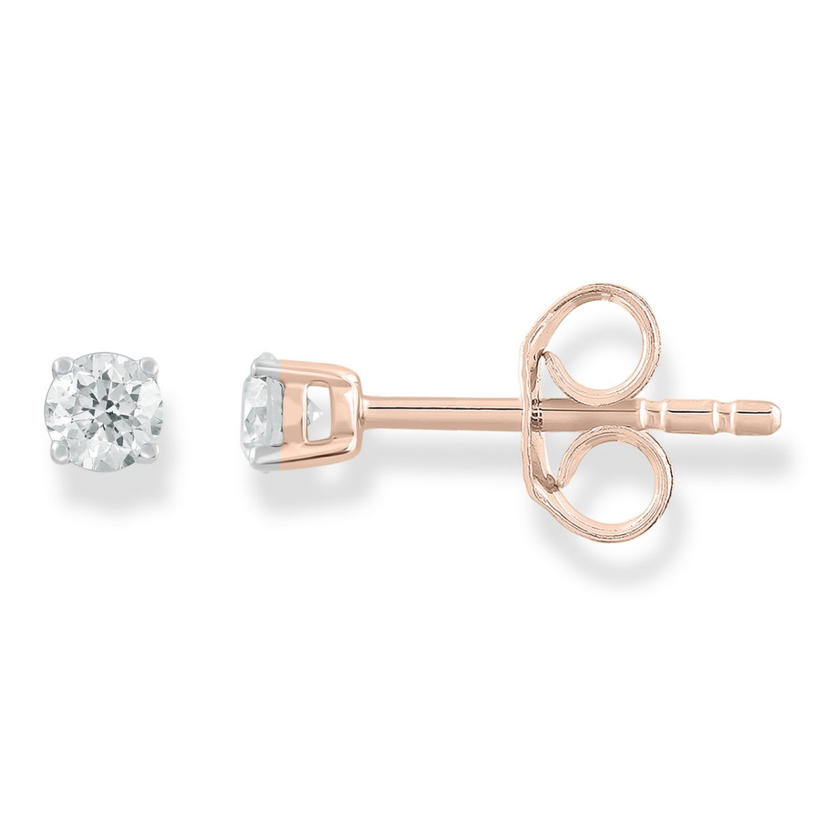 Royal Diamond 9K Rose Gold and Diamond Stud Earrings_0