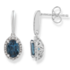 Royal Diamond 9K White Gold Blue Topaz and Diamond Earrings_0