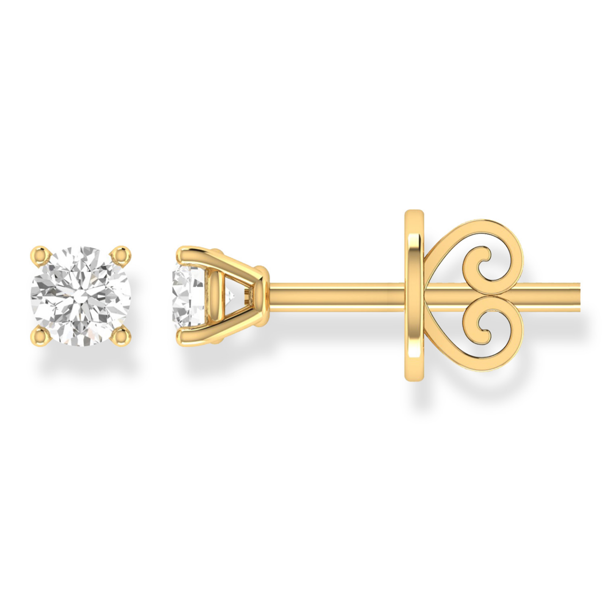 Royal Diamond 9K Yellow Gold Diamond Stud Earrings_0