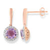 Royal Diamond 9K Rose Gold Diamond and Amethyst Earrings_0