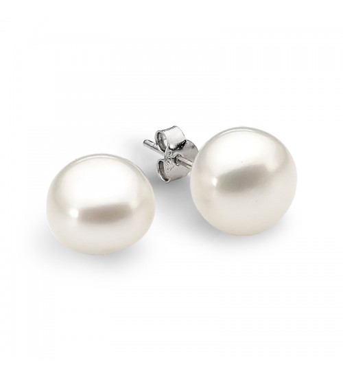 Leon Baker Sterling Silver and White Freshwater Pearl Studs_0