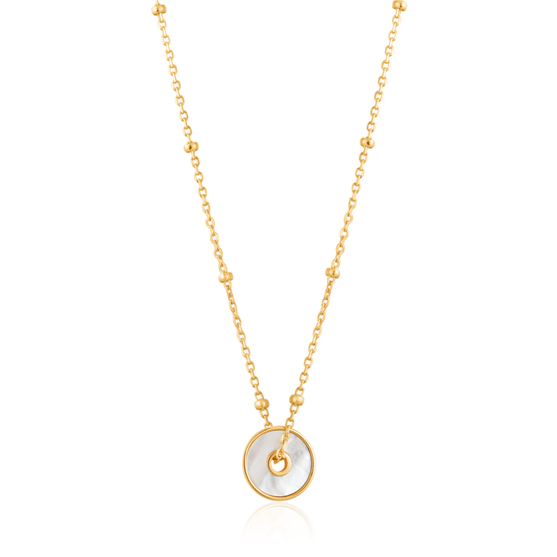 Ania Haie Gold Mother Of Pearl Disc Necklace_0