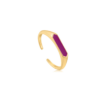 Ania Haie Berry Enamel Bar Gold Adjustable Ring_0