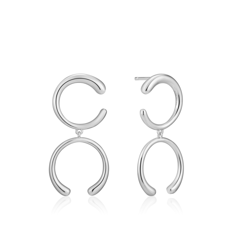 Ania Haie Silver Luxe Double Curve Earrings_0