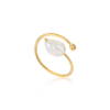 Ania Haie Gold Pearl Twist Adjustable Ring_0