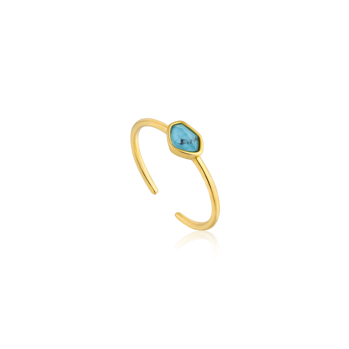 Ania Haie Turquoise Adjustable Gold Ring_0