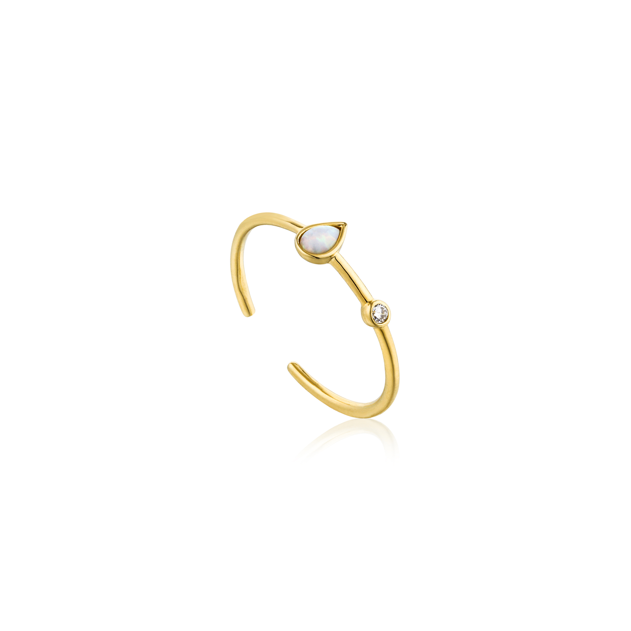 Ania Haie Opal Colour Raindrop Adjustable Gold Ring - Jewellery Store