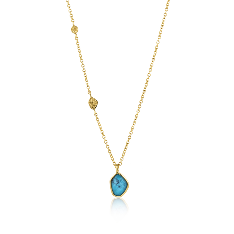 Ania Haie Turquoise Pendant Gold Necklace_0