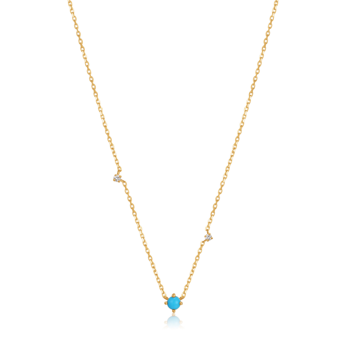 Ania Haie 14kt Gold Turquoise and White Sapphire Necklace_0