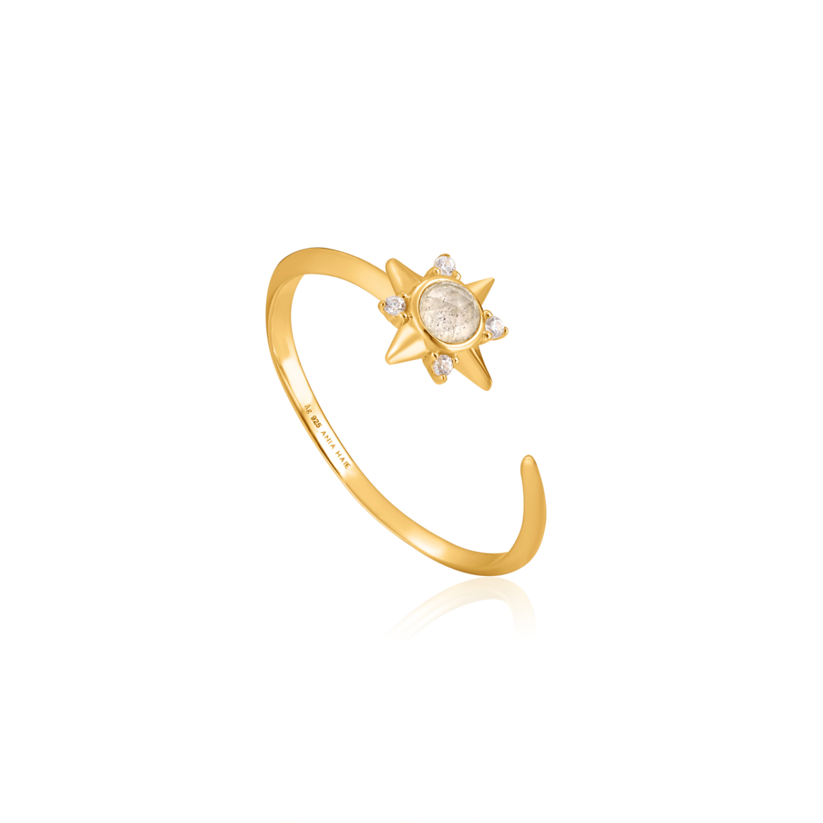 Ania Haie Gold Midnight Star Adjustable Ring_0