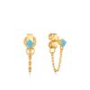 Ania Haie Turquoise Chain Drop Gold Stud Earrings_0