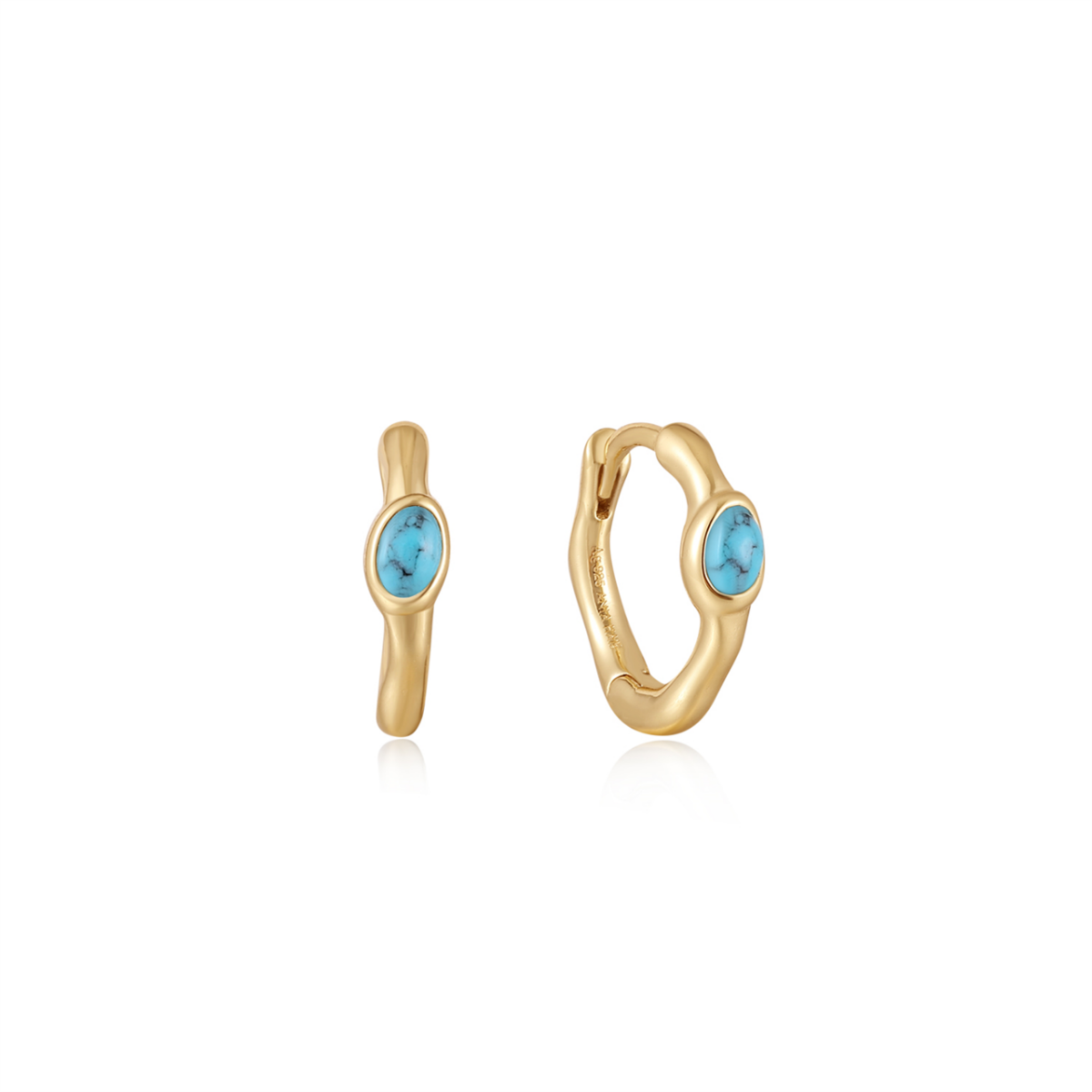 Ania Haie Plated Gold Turquoise Earrings_0