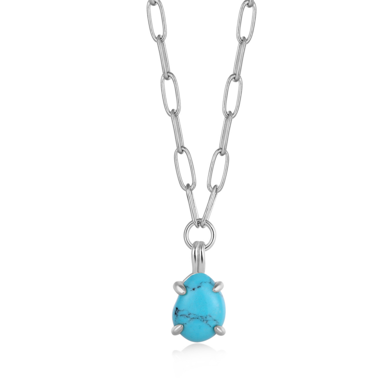 Sterling Silver Chunky Turquoise Pendant_0