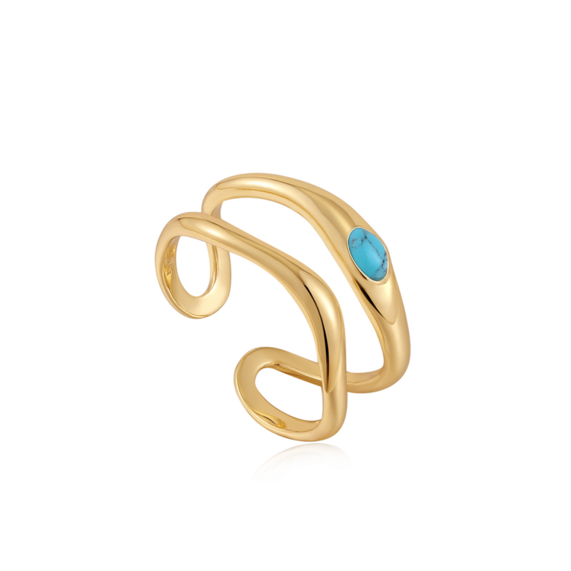 Ania Haie Gold Plated Split Adjustable Ring_0