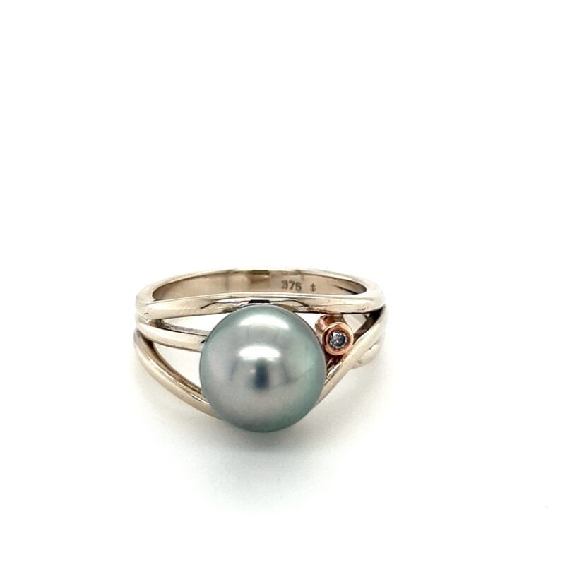 Leon Baker Argyle Pink & Abrolhos Pearl Ring in 9K White and Rose Gold_0